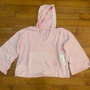 Sisstrevolution Frillin it Hoodie light pink oversized hoodie sweater pockets SM